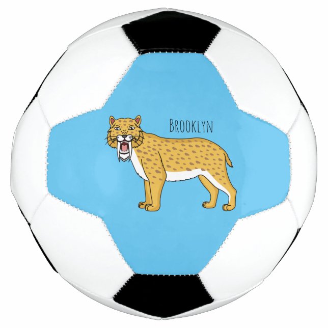 Balón De Fútbol Ilustracion de tigre con dientes de saber (Anverso)