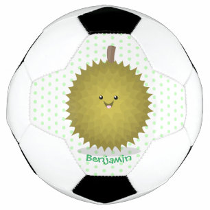 Balón De Fútbol Ilustracion feliz personalizado duriano