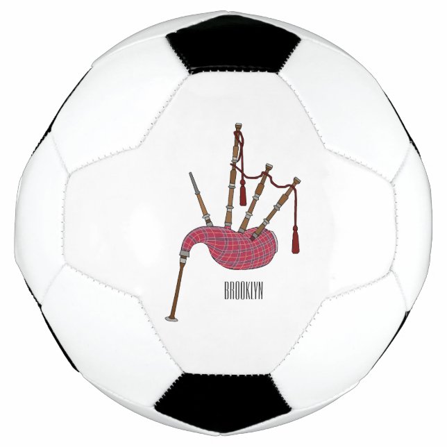 Balón De Fútbol Ilustracion personalizado Bagpipes (Anverso)