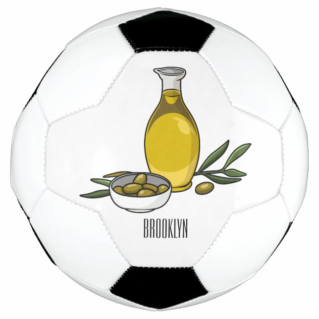 Balón De Fútbol Ilustracion personalizado de aceite de oliva (Anverso)