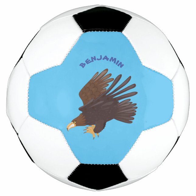 Balón De Fútbol Ilustracion personalizado de águila dorada diverti (Anverso)