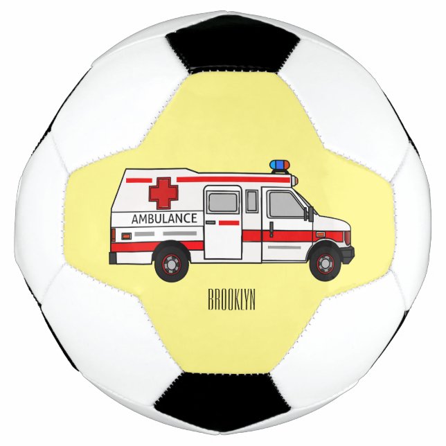 Balón De Fútbol Ilustracion personalizado de ambulancia (Anverso)