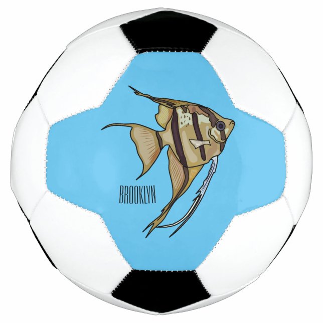 Balón De Fútbol Ilustracion personalizado de Angelfish (Anverso)