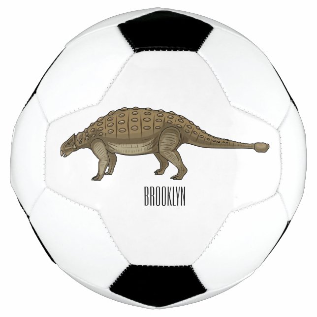 Balón De Fútbol Ilustracion personalizado de Ankylosaurus (Anverso)