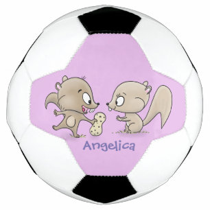 Balón De Fútbol Ilustracion personalizado de ardillas graciosas
