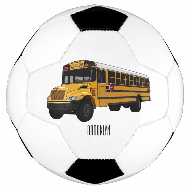 Balón De Fútbol Ilustracion personalizado de autobús escolar (Anverso)