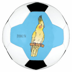 Balón De Fútbol Ilustracion personalizado de aves de Cockatiel