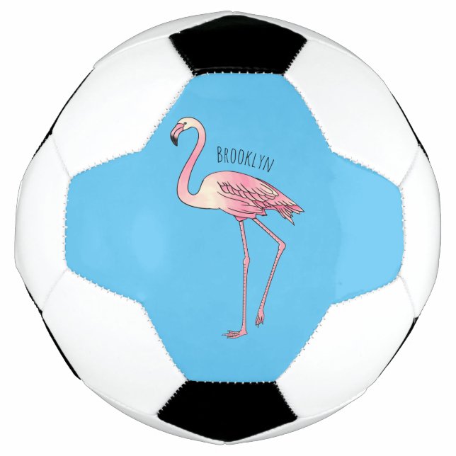 Balón De Fútbol Ilustracion personalizado de aves de Flamingo (Anverso)