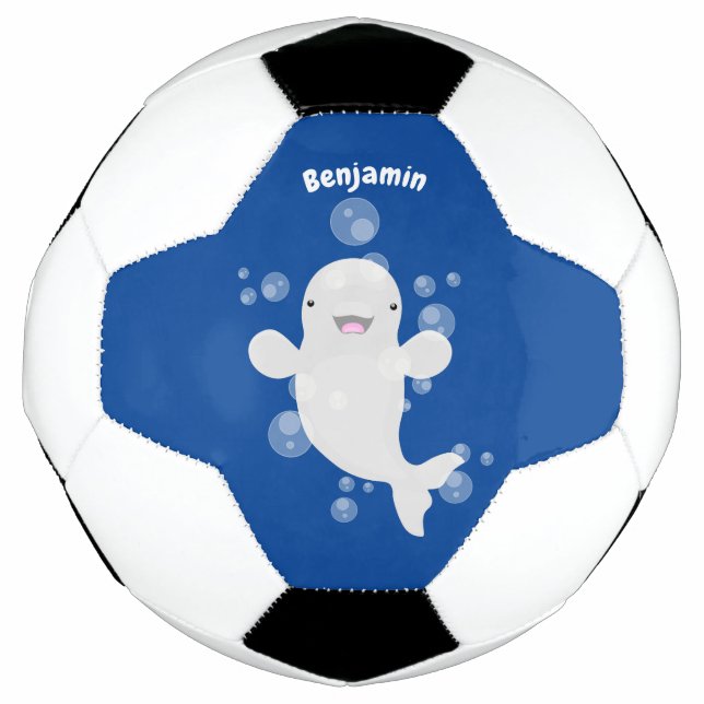 Balón De Fútbol Ilustracion personalizado de ballenas de la beluga (Anverso)