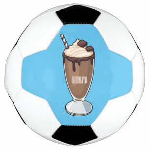 Balón De Fútbol Ilustracion personalizado de batido de chocolate