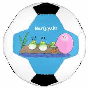 Balón De Fútbol Ilustracion personalizado de bblegum de ranas grac