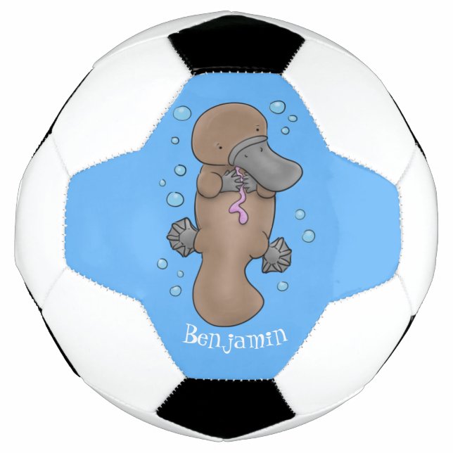 Balón De Fútbol Ilustracion personalizado de bebé de plaquypus fel (Anverso)