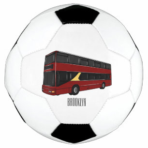 Balón De Fútbol Ilustracion personalizado de bus de dos pisos