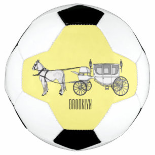 Balón De Fútbol ilustracion personalizado de caballos y carruajes