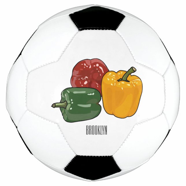 Balón De Fútbol Ilustracion personalizado de Capsicum (Anverso)