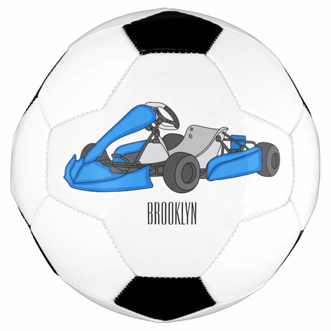 Balón De Fútbol Ilustracion personalizado de carreras de Kart (Anverso)