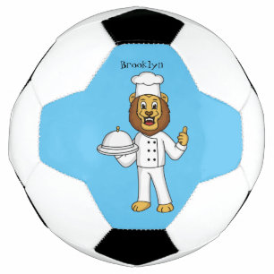 Balón De Fútbol Ilustracion personalizado de chef de un bonito leó