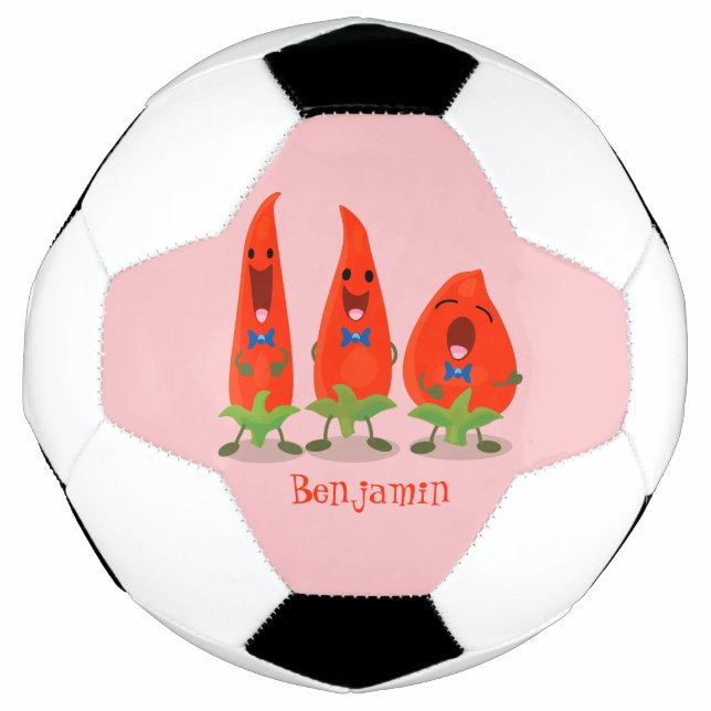 Balón De Fútbol Ilustracion personalizado de chiles cantantes (Anverso)