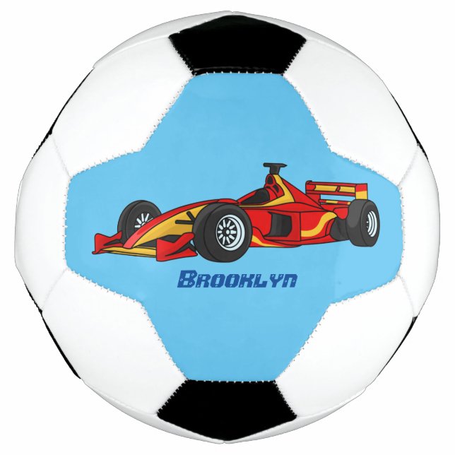Balón De Fútbol Ilustracion personalizado de coches de carreras de (Anverso)