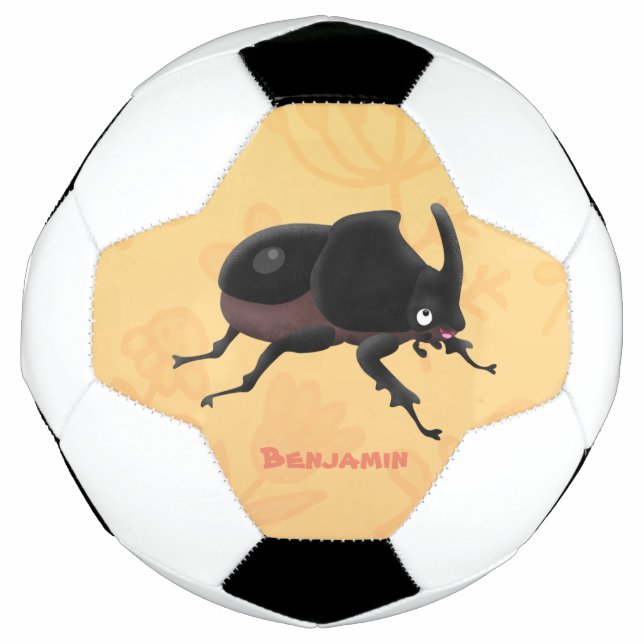 Balón De Fútbol Ilustracion personalizado de escarabajo rinoceront (Anverso)