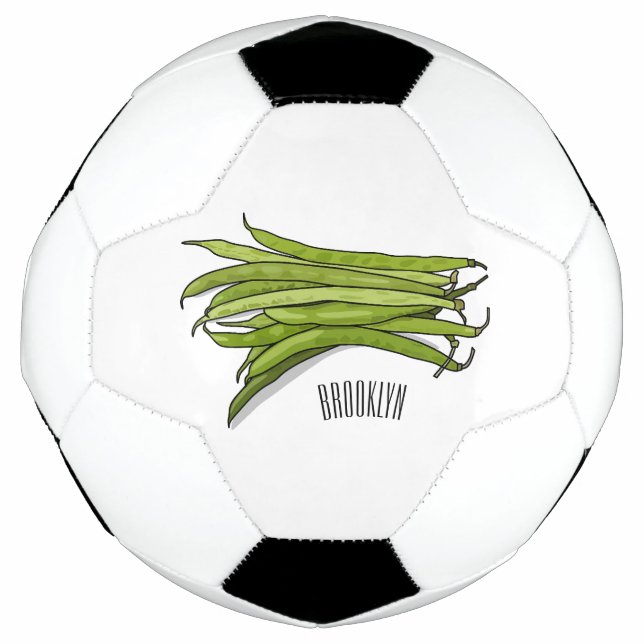 Balón De Fútbol Ilustracion personalizado de frijol verde (Anverso)