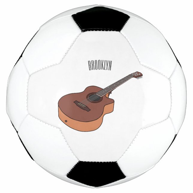 Balón De Fútbol Ilustracion personalizado de guitarra acústica (Anverso)