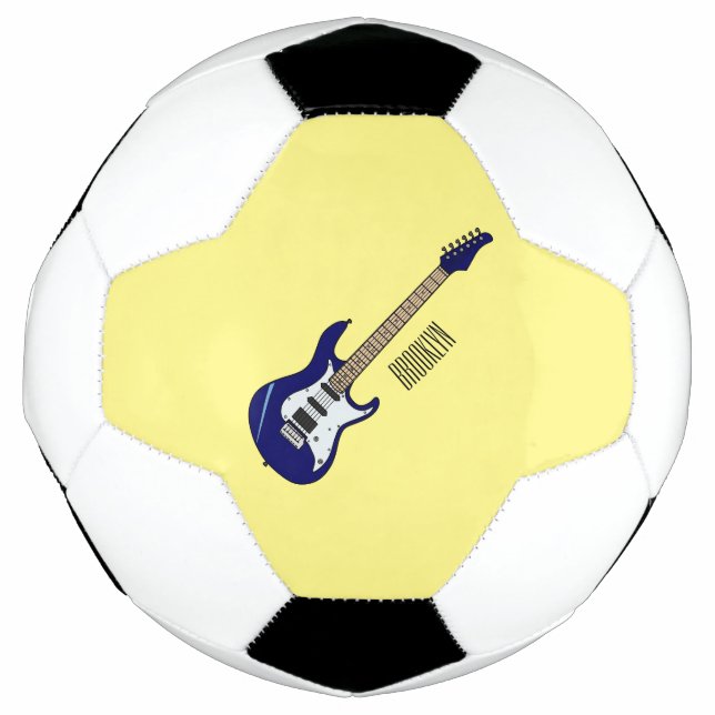 Balón De Fútbol Ilustracion personalizado de guitarra eléctrica (Anverso)