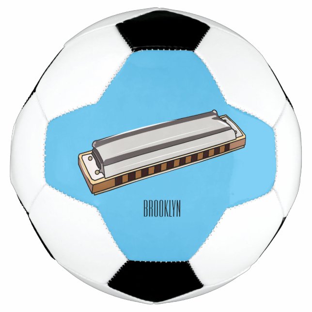 Balón De Fútbol Ilustracion personalizado de Harmonica (Anverso)
