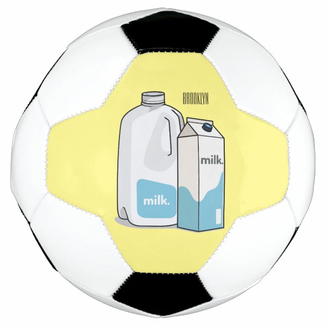 Balón De Fútbol Ilustracion personalizado de leche (Anverso)
