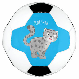 Balón De Fútbol Ilustracion personalizado de leopardo de las nieve