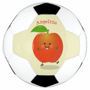 Balón De Fútbol Ilustracion personalizado de manzana bailando a la