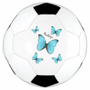 Balón De Fútbol Ilustracion personalizado de mariposas morfo