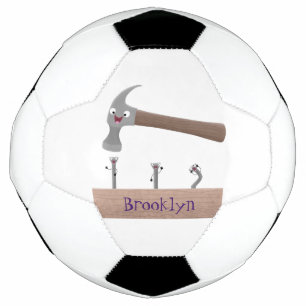 Balón De Fútbol Ilustracion personalizado de martillo y clavos lin