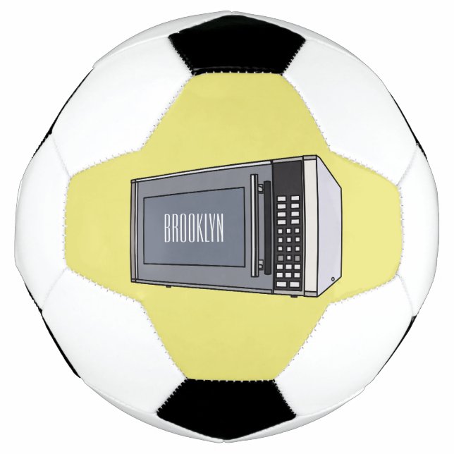 Balón De Fútbol Ilustracion personalizado de microondas (Anverso)