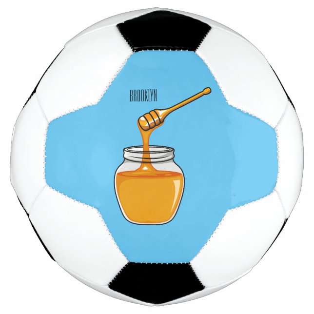 Balón De Fútbol Ilustracion personalizado de miel (Anverso)