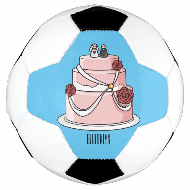 Balón De Fútbol ilustracion personalizado de pastel boda (Anverso)