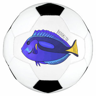 Balón De Fútbol Ilustracion personalizado de pescado tang azul