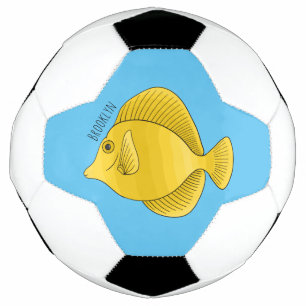Balón De Fútbol Ilustracion personalizado de pescado tango amarill