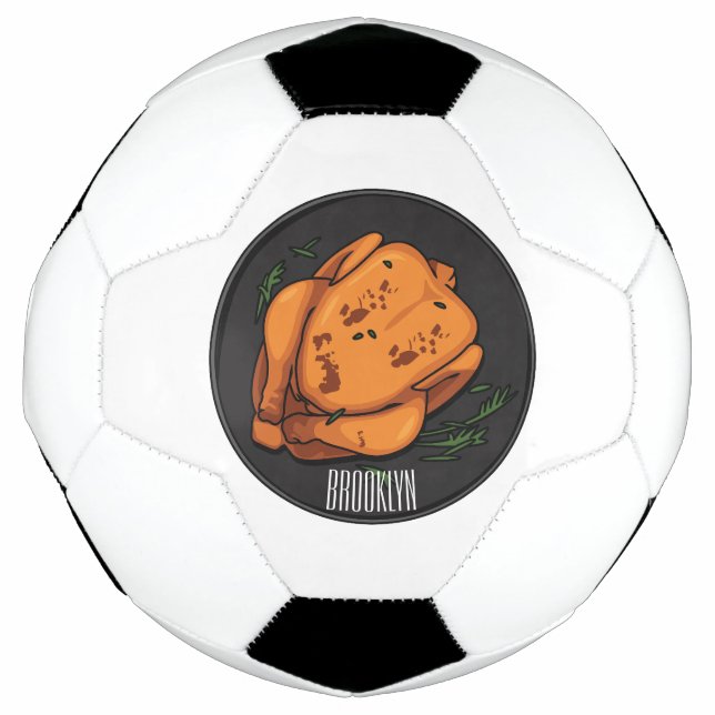Balón De Fútbol Ilustracion personalizado de pollo asado (Anverso)
