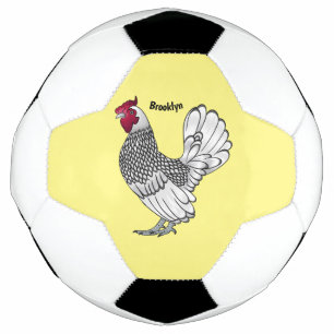 Balón De Fútbol Ilustracion personalizado de pollo de Sebright