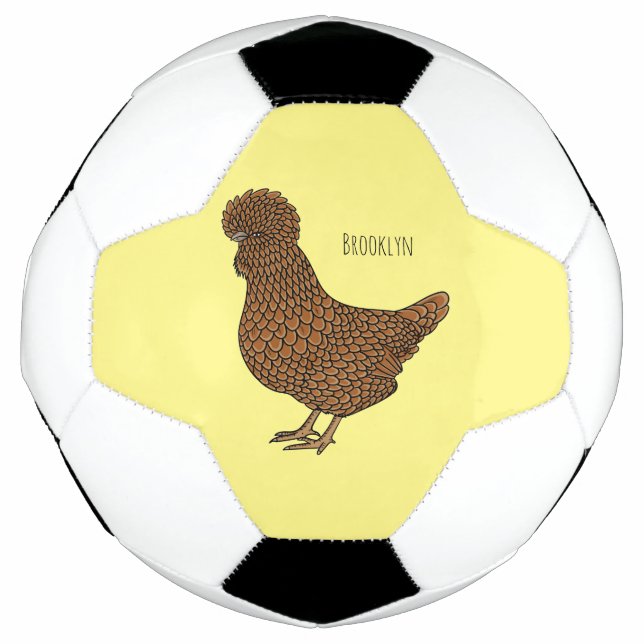 Balón De Fútbol Ilustracion personalizado de pollo polaco Chamois (Anverso)