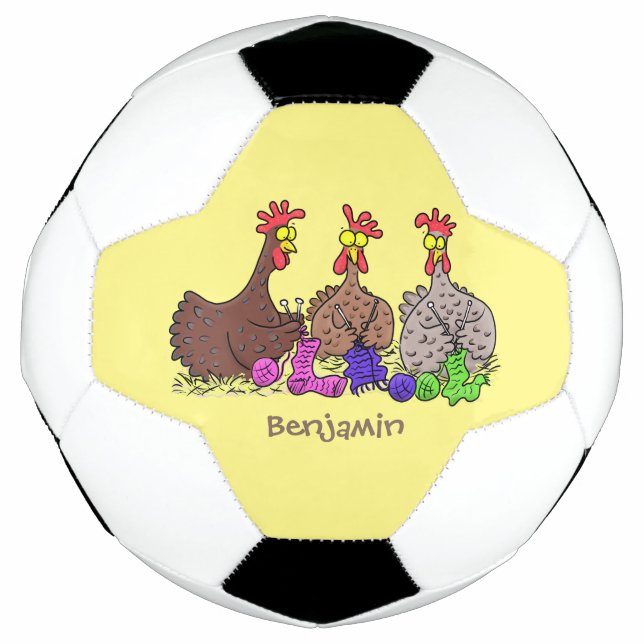 Balón De Fútbol Ilustracion personalizado de pollos de punto diver (Anverso)