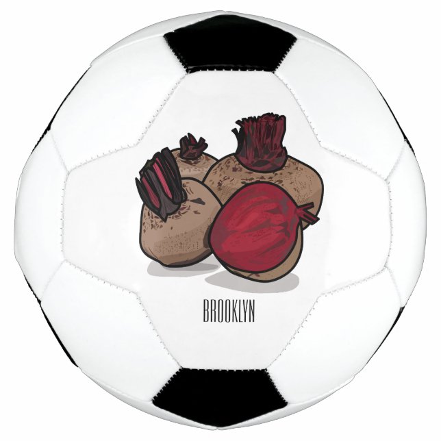 Balón De Fútbol Ilustracion personalizado de remolacha (Anverso)