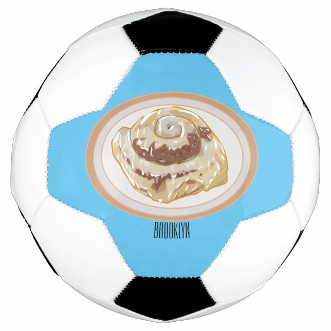 Balón De Fútbol Ilustracion personalizado de rollo de canela (Anverso)