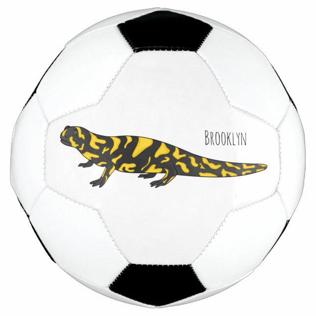 Balón De Fútbol Ilustracion personalizado de salamandra tigre (Anverso)