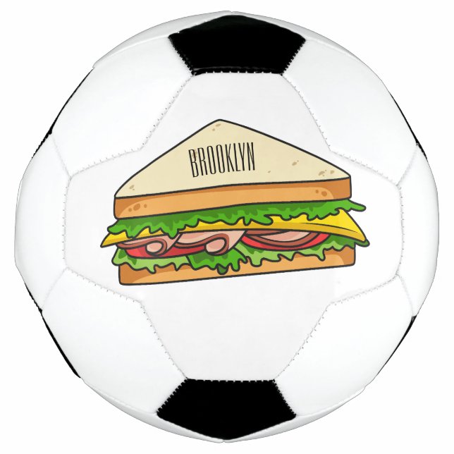 Balón De Fútbol Ilustracion personalizado de sándwich (Anverso)