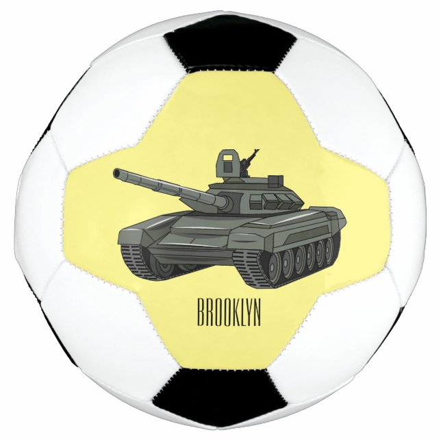 Balón De Fútbol Ilustracion personalizado de tanques (Anverso)