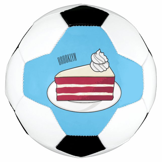 Balón De Fútbol Ilustracion personalizado de tarta de terciopelo r (Anverso)