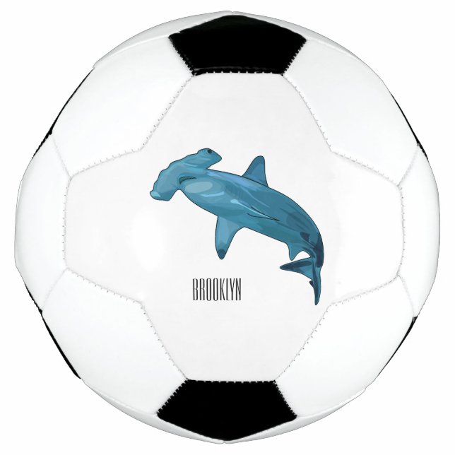 Balón De Fútbol Ilustracion personalizado de tiburón martillo (Anverso)