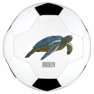 Balón De Fútbol Ilustracion personalizado de tortugas marinas